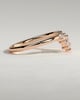May - Pear Round Accent Stone with Curved Band Wedding Ring - 18k Rose Gold