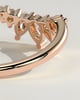 May - Pear Round Accent Stone with Curved Band Wedding Ring - 18k Rose Gold