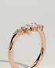 May - Pear Round Accent Stone with Curved Band Wedding Ring - 18k Rose Gold