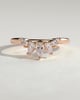 May - Pear Round Accent Stone with Curved Band Wedding Ring - 18k Rose Gold