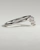 May - Pear Round Accent Stone with Curved Band Wedding Ring - 18k White Gold