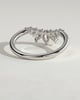 May - Pear Round Accent Stone with Curved Band Wedding Ring - 18k White Gold