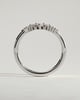 May - Pear Round Accent Stone with Curved Band Wedding Ring - 18k White Gold