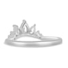 May - Accent Stones Curved Band - 18k White Gold