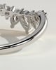 May - Pear Round Accent Stone with Curved Band Wedding Ring - 18k White Gold