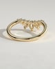 May - Pear Round Accent Stone with Curved Band Wedding Ring - 18k Yellow Gold