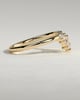 May - Pear Round Accent Stone with Curved Band Wedding Ring - 18k Yellow Gold