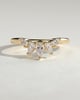 May - Pear Round Accent Stone with Curved Band Wedding Ring - 18k Yellow Gold