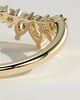 May - Pear Round Accent Stone with Curved Band Wedding Ring - 18k Yellow Gold