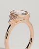 Meesha - Oval Floating Bezel with Accent Stones - 18k Rose Gold