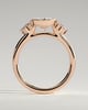 Meesha - Oval Floating Bezel with Accent Stones - 18k Rose Gold