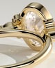Meesha - Oval Floating Bezel with Accent Stones - 18k Yellow Gold