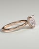 Melanie - Elongated Cushion Claw Solitaire with Wrap Around Hidden Halo Engagement Ring - 18k Rose Gold