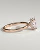 Melanie - Elongated Cushion Claw Solitaire with Wrap Around Hidden Halo Engagement Ring - 18k Rose Gold