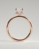 Melanie - Elongated Cushion Claw Solitaire with Wrap Around Hidden Halo Engagement Ring - 18k Rose Gold