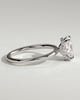 Melanie - Elongated Cushion Claw Solitaire with Wrap Around Hidden Halo Engagement Ring - 18k White Gold