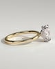 Melanie - Elongated Cushion Claw Solitaire with Wrap Around Hidden Halo Engagement Ring - 18k Yellow Gold / 18k White Gold