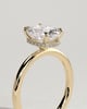 Melanie - Elongated Cushion Claw Solitaire with Wrap Around Hidden Halo Engagement Ring - 18k Yellow Gold