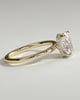 Melanie - Elongated Cushion Claw Solitaire with Wrap Around Hidden Halo Engagement Ring - 18k Yellow Gold