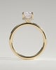 Melanie - Elongated Cushion Claw Solitaire with Wrap Around Hidden Halo Engagement Ring - 18k Yellow Gold