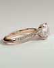 Melinda - 4 Claw Knife Edge Round Solitaire with Hidden Halo and Pav - 18k Rose Gold