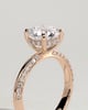 Melinda - 4 Claw Knife Edge Round Solitaire with Hidden Halo and Pav - 18k Rose Gold