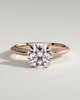 Melinda - 4 Claw Knife Edge Round Solitaire with Hidden Halo and Pav - 18k Rose Gold