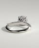 Melinda - 4 Claw Knife Edge Round Solitaire with Hidden Halo and Pav - 18k White Gold