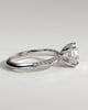 Melinda - 4 Claw Knife Edge Round Solitaire with Hidden Halo and Pav - 18k White Gold