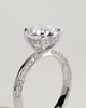 Melinda - 4 Claw Knife Edge Round Solitaire with Hidden Halo and Pav - 18k White Gold