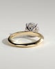 Melinda - 4 Claw Knife Edge Round Solitaire with Hidden Halo and Pav - 18k Yellow Gold / 18k White Gold