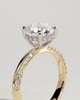 Melinda - 4 Claw Knife Edge Round Solitaire with Hidden Halo and Pav - 18k Yellow Gold / 18k White Gold