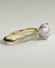 Melinda - 4 Claw Knife Edge Round Solitaire with Hidden Halo and Pav - 18k Yellow Gold / 18k White Gold