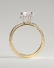 Melinda - 4 Claw Knife Edge Round Solitaire with Hidden Halo and Pav - 18k Yellow Gold / 18k White Gold