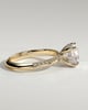 Melinda - 4 Claw Knife Edge Round Solitaire with Hidden Halo and Pav - 18k Yellow Gold