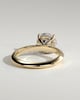 Melinda - 4 Claw Knife Edge Round Solitaire with Hidden Halo and Pav - 18k Yellow Gold