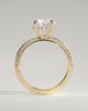 Melinda - 4 Claw Knife Edge Round Solitaire with Hidden Halo and Pav - 18k Yellow Gold