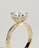 Melinda - 4 Claw Knife Edge Round Solitaire with Hidden Halo and Pav - 18k Yellow Gold