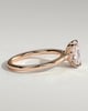 Melissa - Elongated Cushion Claw Solitaire with Petal Gallery, Accent Leaf Detail and Cathedral Setting Engagement Ring - 18k Rose Gold