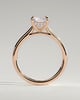 Jane - Emerald Solitaire with Hidden Halo and Cathedral Setting - 18k Rose Gold