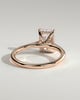 Jane - Emerald Solitaire with Hidden Halo and Cathedral Setting - 18k Rose Gold