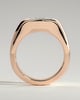 Miley - Statement Elongated Cushion East West Bezel Solitaire with Signet Band Engagement Ring - 18k Rose Gold