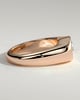 Miley - Statement Elongated Cushion East West Bezel Solitaire with Signet Band Engagement Ring - 18k Rose Gold