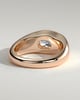 Miley - Statement Elongated Cushion East West Bezel Solitaire with Signet Band Engagement Ring - 18k Rose Gold