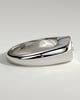Miley - Statement Elongated Cushion East West Bezel Solitaire with Signet Band Engagement Ring - 18k White Gold