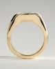 Miley - Statement Elongated Cushion East West Bezel Solitaire with Signet Band Engagement Ring - 18k Yellow Gold