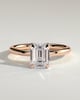 Miller - Emerald Solitaire with Hidden Halo - 18k Rose Gold
