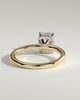 Miller - Emerald Solitaire with Hidden Halo - 18k Yellow Gold / 18k White Gold