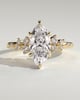 Minnie - Marquise Solitaire with Clustered Round Accent Stones - 18k Yellow Gold