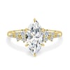 Minnie - Marquise Solitaire with Clustered Round Accent Stones - 18k Yellow Gold